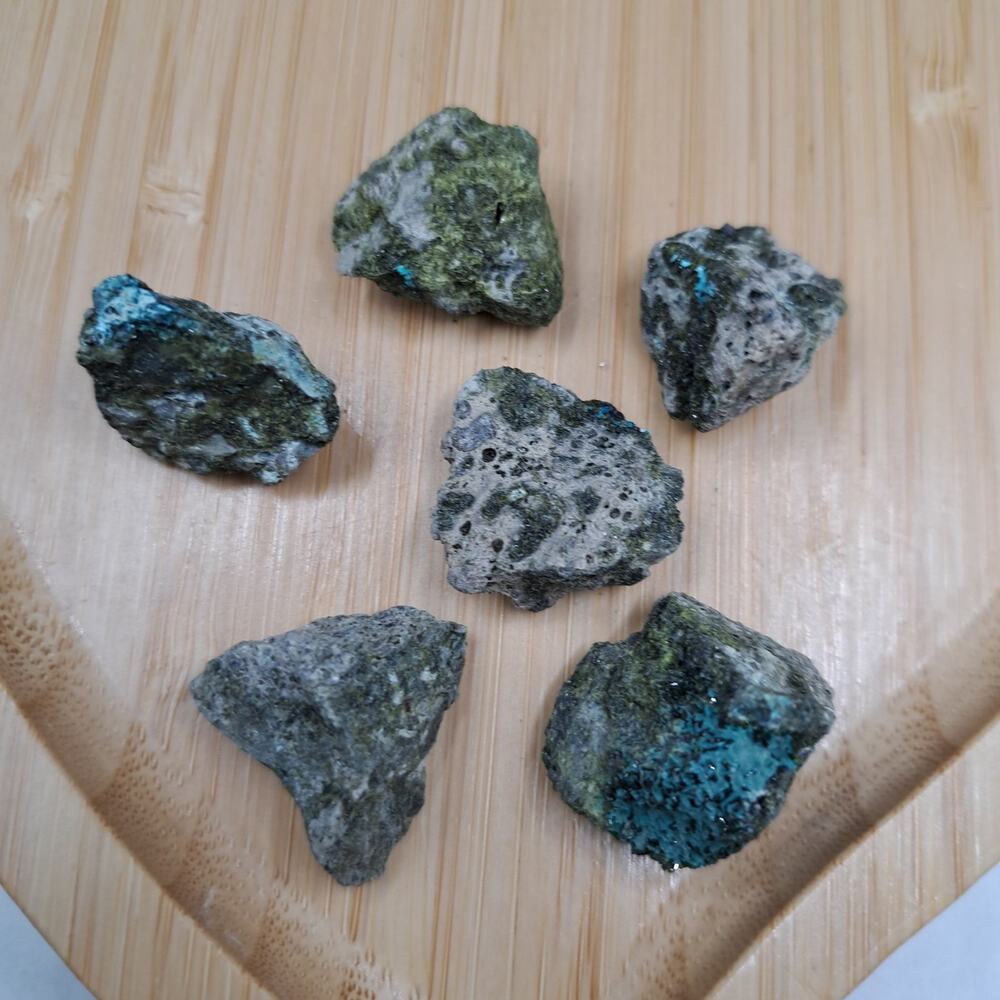 45G Natural Green Chrysocolla and Epidote Crystal Mineral Specimen Lot